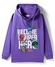Pine Kids Marvel Terry Knit Drop Shoulder Full Sleeves Hooded Sweatshirt with Avengers Graphic - Purple