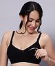 Mamma's Maternity Bamboo Knit Solid Non Padded Maternity Bra With Side Open Nursing Access - Black