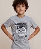 tiny toonzzz Cotton Knit Half Sleeves Gamer Text Printed Tee - Grey