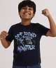 tiny toonzzz Cotton Knit Half Sleeves Monster Truck Printed Tee - Navy Blue
