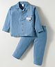 WOW Cotton Woven Full Sleeves Night Suit With Elephant Applique - Blue