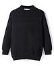 Noddy Full Sleeves Basket Weave Designed Sweatshirt - Black