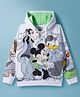 Pine Kids Disney Terry Knit Drop Shoulder Full Sleeves Sweatshirt with Mickey Mouse & Friends Graphic - White