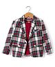 Rikidoos Full Sleeves Checked Blazer With Solid Tee - White & Maroon