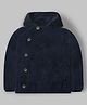 Cherry Crumble By Nitt Hyman Knit Full Sleeves Solid Heavy Winter Hooded Sweatshirt - Navy Blue