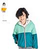 Cherry Crumble By Nitt Hyman Woven Full Sleeves Colour Blocked Light Winter Hooded Reversible Jacket - Green