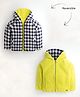 Cherry Crumble By Nitt Hyman Woven Full Sleeves Checked Light Winter  Hooded Reversible  Jacket -Multi Colour