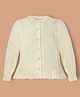 Cherry Crumble By Nitt Hyman  Cotton Blend Knit Full Sleeves Cable Knit Designed Heavy Winter Sweater - Cream