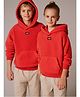 Cherry Crumble By Nitt Hyman Knit Full Sleeves Textured Light Winter Hooded Sweatshirt - Red