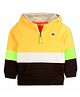 Cherry Crumble By Nitt Hyman Cotton Blend Knit Full Sleeves Colour Blocked Light Winter Hooded Sweatshirt - Multi Colour
