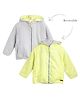 Cherry Crumble By Nitt Hyman Woven Full Sleeves Textured  Light Winter Hooded Reversible Jacket - Yellow