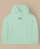 Cherry Crumble By Nitt Hyman Knit Full Sleeves Textured Typography Embroidered Light Winter Hooded Sweatshirt - Mint