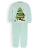 Cherry Crumble By Nitt Hyman Knit Full Sleeves Animals & Tree Patch Detailed Winter Night Suit Set - Mint