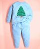 Cherry Crumble By Nitt Hyman Knit Christmas Theme Full Sleeves Tree Patch Detailed Winter Tee & Pajama Set - Multi Colour