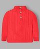 Cherry Crumble By Nitt Hyman Viscose Knit Full Sleeves Cable Knit Designed High Neck Heavy Winter Sweater - Red