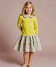 Cherry Crumble By Nitt Hyman Knit Full Sleeves Floral Printed Sweatshirt Style Dress - Multi Colour
