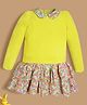 Cherry Crumble By Nitt Hyman Knit Full Sleeves Floral Printed Sweatshirt Style Dress - Multi Colour