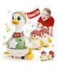 Sanjary Swinging Ducks with 2 baby duck Tummy Time Toy, Light Up Crawling Toy bump and go toy for kids color design may vary