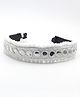 Aabacus Festive Theme Pom Pom Lace & Mirror Work Embellished Hair Band - White