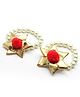 Aabacus Set Of 2 Navratri Theme Floral Applique  Detailed Gota Lace Embellished Bracelets - Red