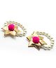 Aabacus Set Of 2 Navratri Theme Floral Applique Detailed Gota Lace Embellished Bracelets - Pink