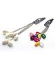 Aabacus Festive Theme Set Of 2 Sea Shells Embellished Chain Detailed Tic Tac Clips - Multi Colour