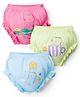Simply Sinker Knit Panties with Teddy Print Pack of 3 - Lime Green Aqua Blue & Pink