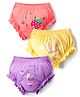 Simply Sinker Knit Panties with Teddy Print Pack of 3 - Yellow Peach & Lilac