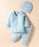 Simply Interlock Knit Full Sleeves Co-ord Night Suit With Dino Print & Cap - Light Blue