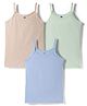 Simply Sinker Knit Sleeveless Solid Colour Slips Pack Of 3 - Mint Light Blue & Tan