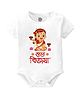 Baby Buzz 100% Cotton Knit Durga Puja Theme Half Sleeves Shubho Bijoya Text Printed Onesie - White