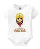 Baby Buzz 100% Cotton Knit Durga Puja Theme Half Sleeves My First Durga Puja Text Printed Onesie - White