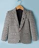 Rikidoos Full Sleeves Chevron Printed Blazer - White & Black