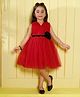 Ministitch Net Woven Sleeveless Floral Applique Detailed Dress - Red