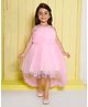 Ministitch Net Woven Sleeveless Ruffle Detailed High Low Dress - Baby Pink