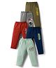 OHMS Single Jersey Full Length Lounge Pant With Text Print Pack Of 5 - Multicolour