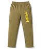 OHMS Single Jersey Full Length Lounge Pant With Text Print - Green