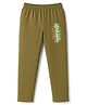 OHMS Single Jersey Full Length Lounge Pant With Text Print - Green