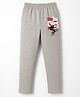 OHMS Single Jersey Full Length Lounge Pant With Text Print - Grey