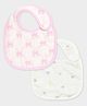 Mi Arcus Baby New Born Printed Essentials Bibs Pack of 2- White & Pink