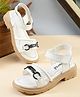 Steprite Velcro Closure Metal Applique Wedges Sandals - White
