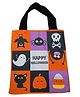 Kids Mandi Halloween Trick or Treat Tote Bag, Reusable Party Favour Bag with Cute Spooky Characters, Orange and Purple