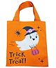 Kids Mandi Halloween Trick or Treat Tote Bag, Reusable Party Favour Bag with Cute Spooky Characters, Orange and Purple