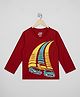The Sandbox Clothing Co Cotton Knit Full Sleeves Cars Racing Printed Tee - Red