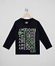 The Sandbox Clothing Co Cotton Knit Full Sleeves Awesome Text Printed Tee - Navy Blue