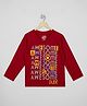 The Sandbox Clothing Co Cotton Knit Full Sleeves Awesome Text Printed Tee - Red