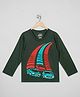The Sandbox Clothing Co Cotton Woven Full Sleeves Cars Printed Tee - Olive