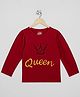 The Sandbox Clothing Co Cotton Knit Full Sleeves Queen Text Printed Tee - Red