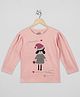 The Sandbox Clothing Co Cotton Knit Full Sleeves Girl With Basket Printed Tee - Pink