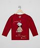 The Sandbox Clothing Co Cotton Knit Full Sleeves Girl With Basket Printed Tee - Red